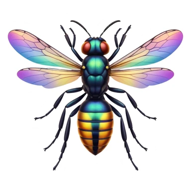 a rainbow wasp sticker