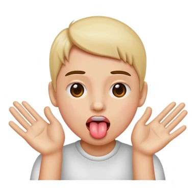 Tounge out with hands on the sides sticker