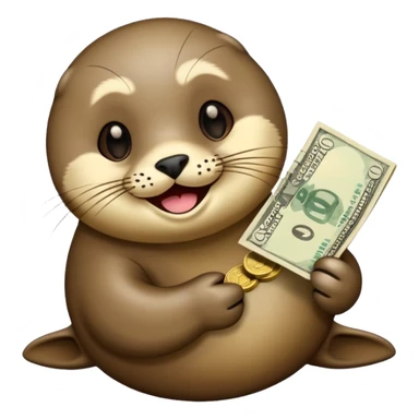 seal with money  sticker