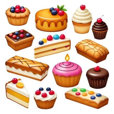 assorted pastries and cakes sticker