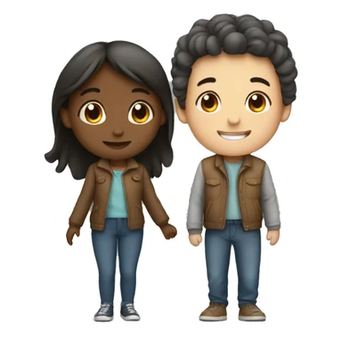 Girl and boy love sticker