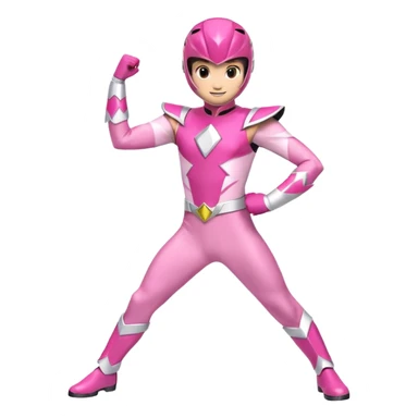 A cute Pink power ranger in different cute poses sticker
