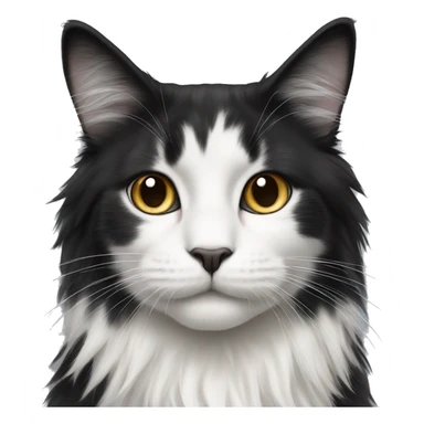 black-and-white cat domestic long-haired sticker