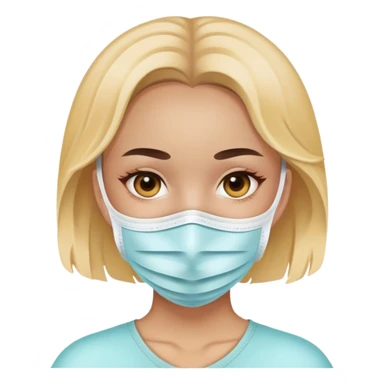 Chica con mascarilla en el rostro  sticker