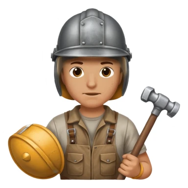 An emoji representing the ironman challenge for an Albion Online mmorpg player who crafts everything themselves the hard way, and does not buy or sell items in-game. sticker