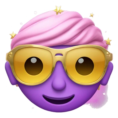 Un mono con una corona dorada. 	•	Gafas de sol rosadas con estrellas en lugar de lentes. 	•	Una máscara azul en la boca. 	•	Fondo turquesa. sticker