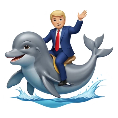 trump riding a dolphin sticker