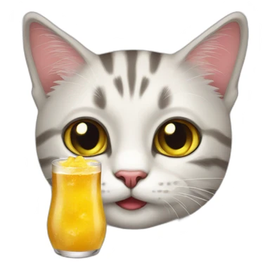 Cat drink béer sticker