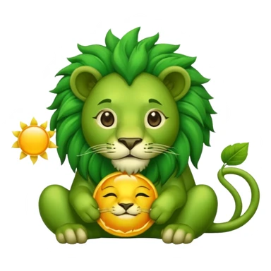 Alchemist style green lion eating sun sticker