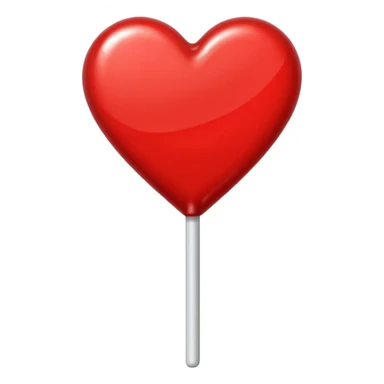 Red heart shaped lollipop sticker