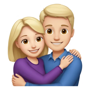 A hugging couple of a woman and a man sticker