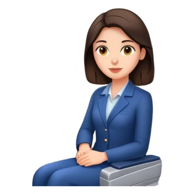 Brunette sitting in airplane seat sticker