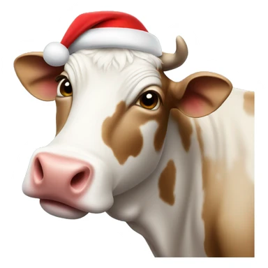 Cow in a Santa hat  sticker