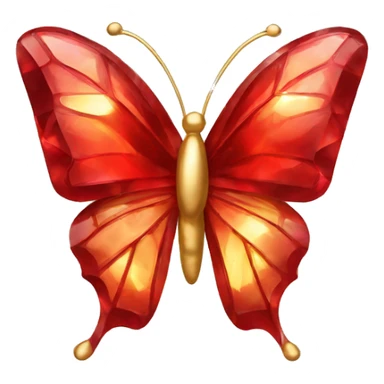 red crystal and gold butterfly sticker
