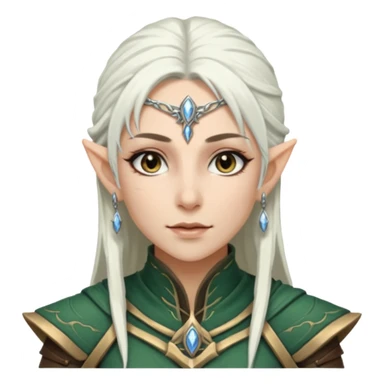 ESO female high elf warrior with white hair,lashes and earrings sticker