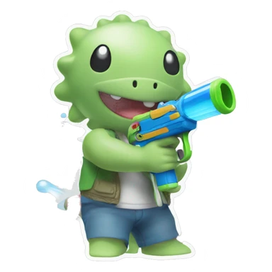 Breloom shooting a water gun sticker
