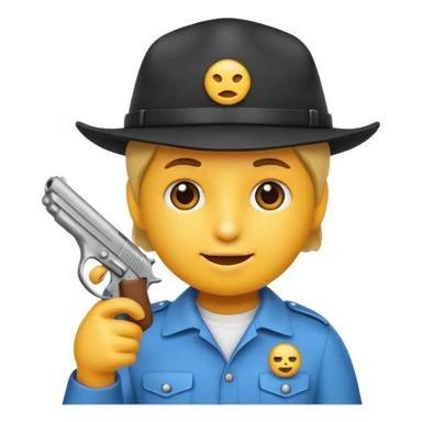 As un emoji que se vea la cabeza nada más con una gorra de lado y que no tenga aspecto infantil con una pistola  sticker