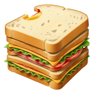 half sliced sandwich with no plate on base sticker