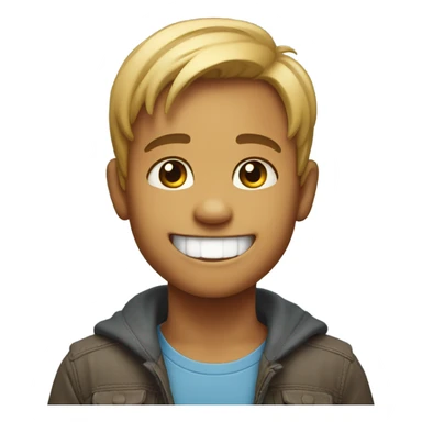 smiling boy missing a front tooth with beard portrait  sticker