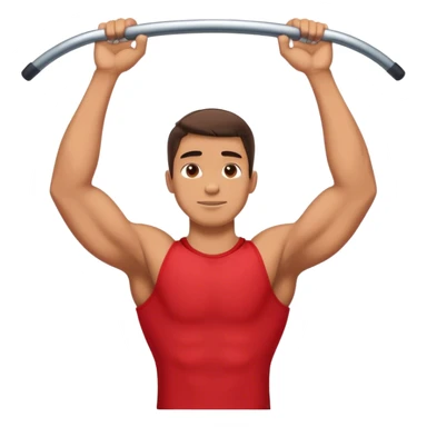 guy with red shirt doing chin ups sticker