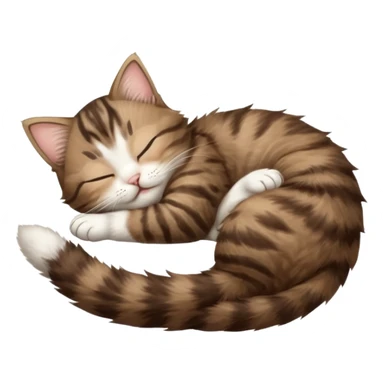 dark brown tabby and white kitten sleeping upside down on its back sticker