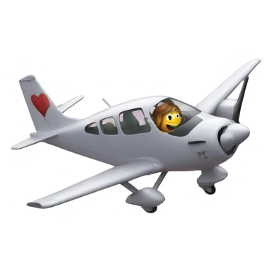 Heart in cockpit of plane sticker