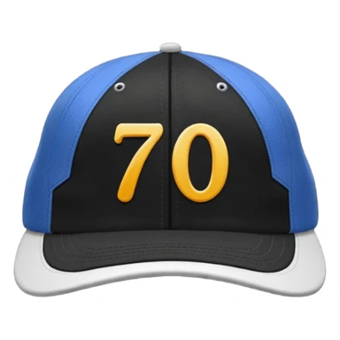 A black cap with the number 701 on the front  sticker