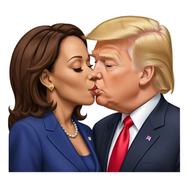 Donald trump kissing Kamala harris sticker