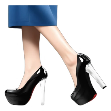 One view back Black Patent Leather Daffodile Platform Heels sticker