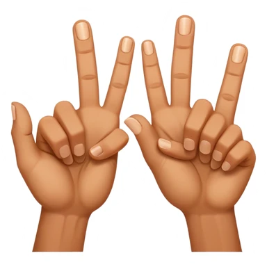 two hands with index fingertips up and thumbs touching to form the letter M upside down sticker