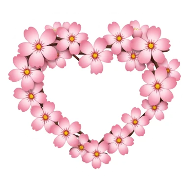 sakura heart with a soft white outline sticker