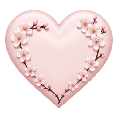 white heart emoji with subtle sakura petal texture sticker