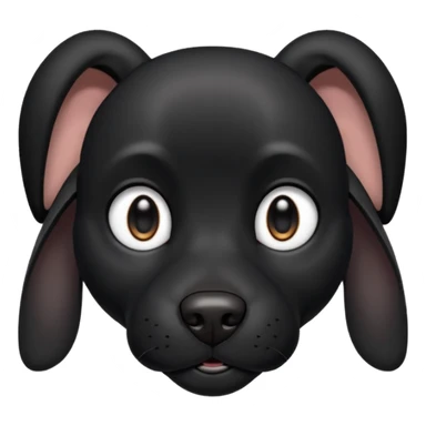 Shadow is a black dog with big upright ears and bright, expressive eyes. He has a sleek, dark coat and a calm but alert look. His face is gentle and intelligent, with a slightly curious expression. Shadow looks loyal, attentive, and a little playful, giving off both a protective and affectionate  sticker