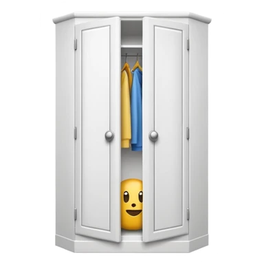 white corner closet with doors emoji style  sticker