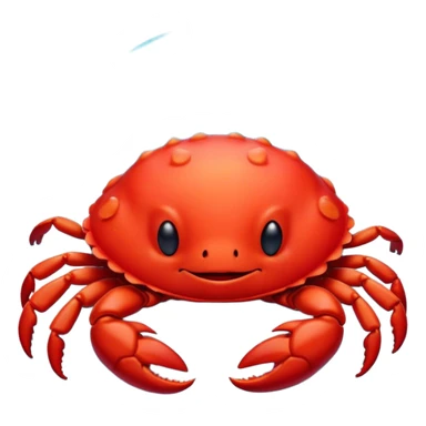 Meme-Worthy Cute Sleeping Red Crab Portrait Emoji, Head resting peacefully with a contented smile, showcasing a robust, vivid scarlet carapace and softly closed eyes in serene slumber, Simplified yet adorably endearing features, highly detailed, glowing with a soft, drowsy ocean light, high shine, relaxed and utterly lovable, stylized with an air of playful laziness, soft glowing outline, capturing the essence of a sleeping red crab that feels destined to become the next viral icon of adorable rest! sticker