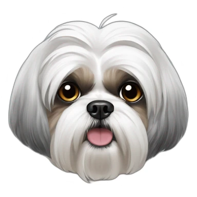 maltese-shih tzu -angry- grey ears sticker