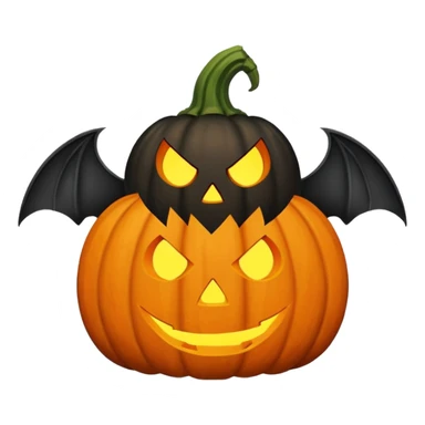 Pumpkin with bat and ghost  sticker