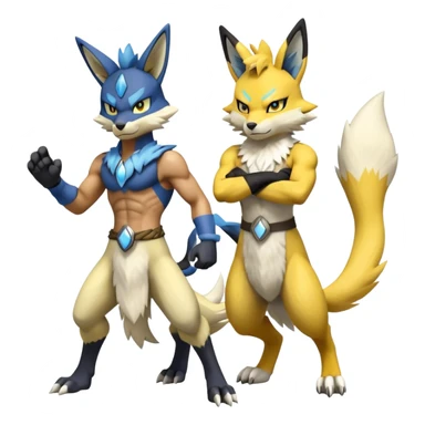 Lucario-Renamon-Zeraora-hybrid (Full body) sticker