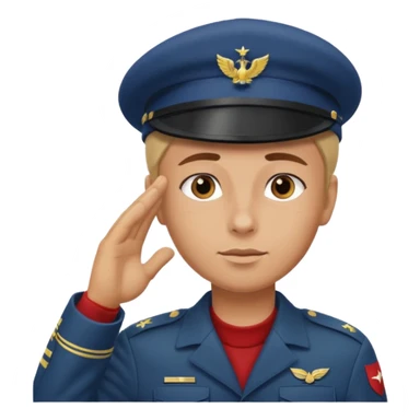 militar de boina dando continencia sticker