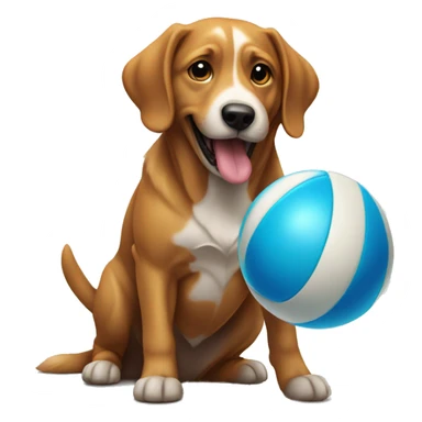 Dog playing fetch in pool sticker