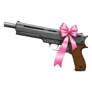 gun with pink bow  sticker