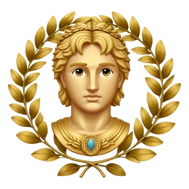 Laurel wreath Alexander golden statue sticker