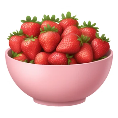large fancy pastel pink bowl of strawberries sticker