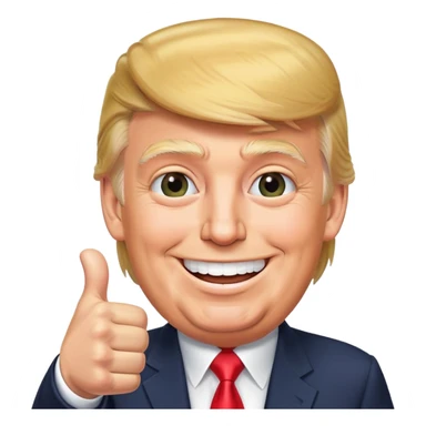 Donald Trump smiling with both thumbs up sticker