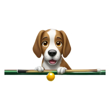 Dog playing pool sticker