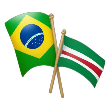 The combination of the Brazilian flag and the Iranian flag  sticker