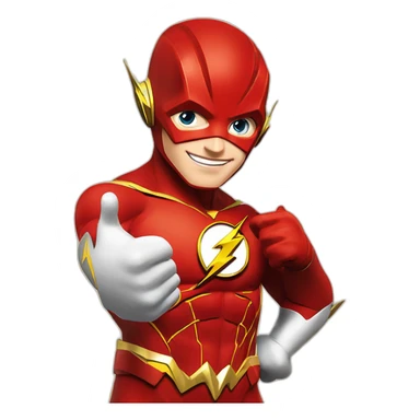 The Flash drop Dc comics giving a thumbs up from justice league sticker