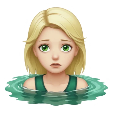 sad depressed weak cs major who is a pretty girl with blond hair and green eyes drowning on ship, very pretty very sad and weak. Near death almost dead drowning. But the pretty girl is like the whole ship and her face is on the helm. sticker