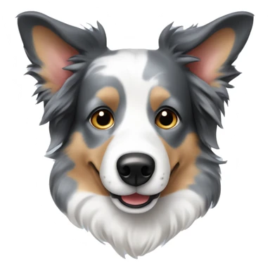 blue merle border collie with pricked ears sticker