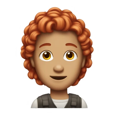 The classic people emojis but with red hair sticker